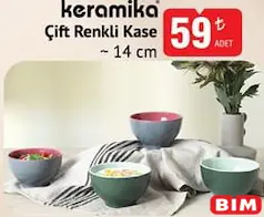 KERAMİKA ÇİFT RENKLİ KASE 14 CM